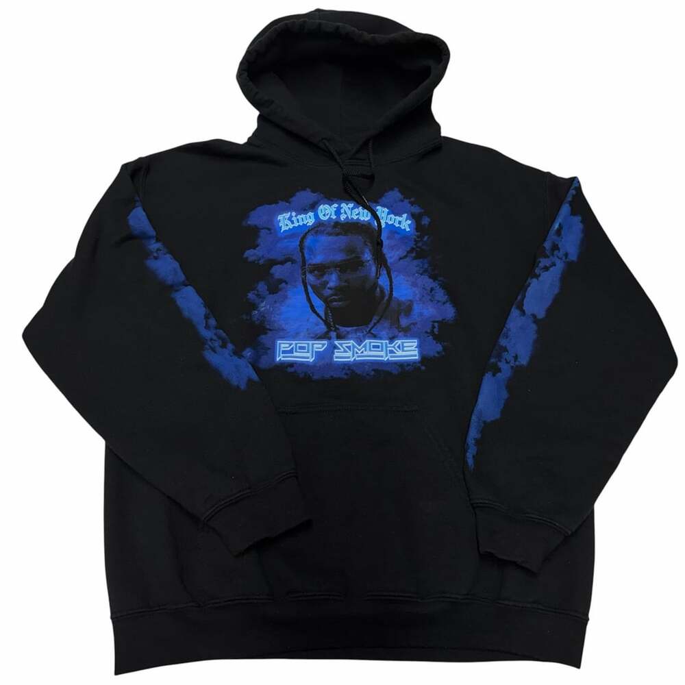 Pop Smoke King Of New York Black Hoodie Sweatshirt Size M